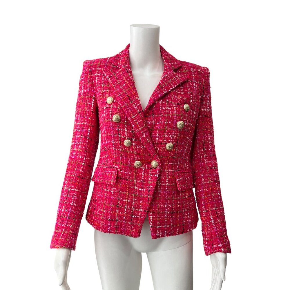 $385 Generation Love Hot Pink Tweed Blazer Delilah Jacket size XXS